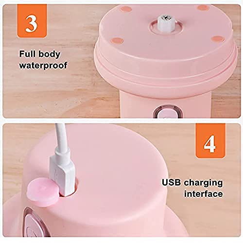 Mini Electric Food Chopper, USB Rechargeable, Pink, Portable Garlic Grinder with Clear Bowl